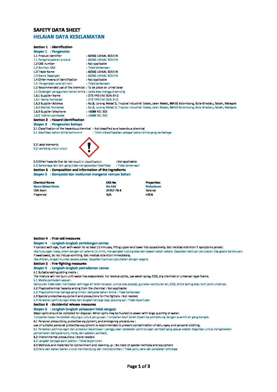 AZ360G URINAL SCREEN KleenFix